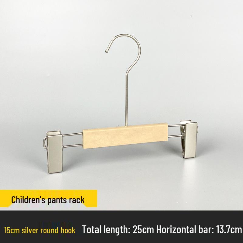 Children's Non-slip Hanger: Plastic Imitation Wood, Black & White, Unpainted Wood Color, No-mark Pants Rack