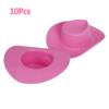 10Pcs/Bag Plastic Mini Cute Western Cowgirl Cowboy Doll  Pink Hat Toys Accessories for Miniature Toy Party