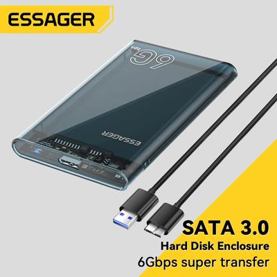 Essager 2,5-Zoll-SATA-Box USB 3.0-Festplattengehäuse Mobile Festplattengehäuse für SSD 2,5-Zoll-SATA-Speichergehäuse Festplattengehäuse