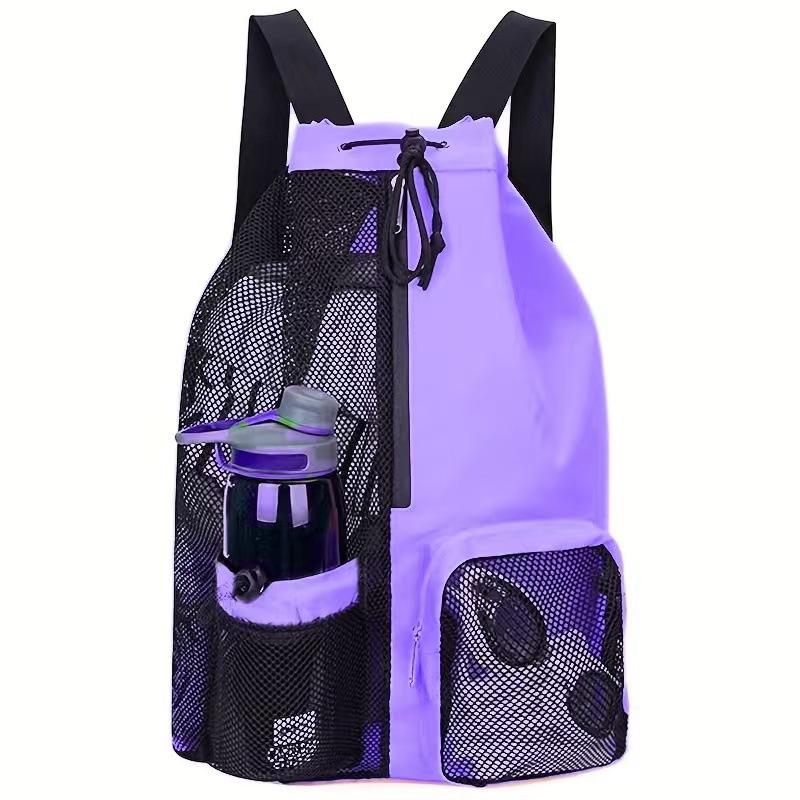 Swimming Bag Mesh Drawstring Backpack With Wet Bag Beach Backpack Gym Backpack