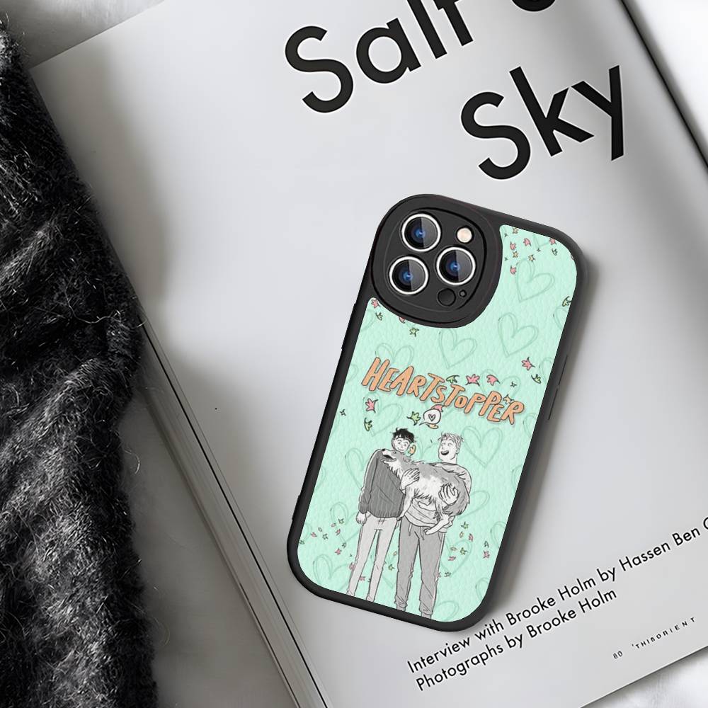 Love Heartstopper Cute Leather Phone Case For IPhone 16 14 15 Pro Plus 13 12 11 Pro Max Silicone Cover