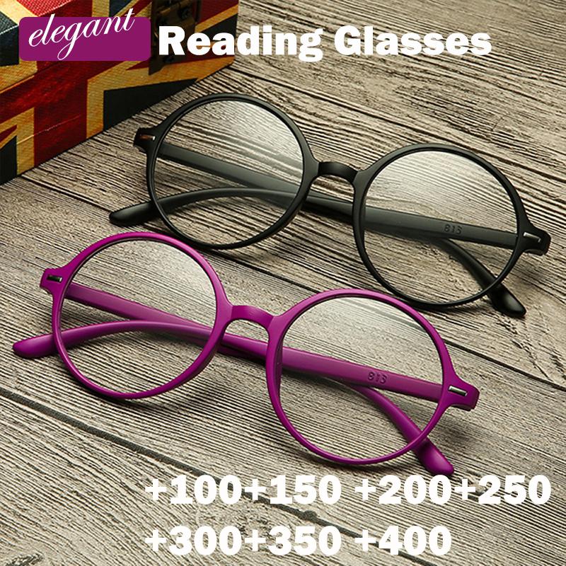 

Очки для чтения в круглой оправе Tr90 Стильные очки для чтения из смолы HD Портативный подарок для родителей Пресбиопическое увеличение
