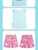 Girls' Three-Piece Swimsuit Set: Short-Sleeved and Sleeveless Tops with Fly Sleeves