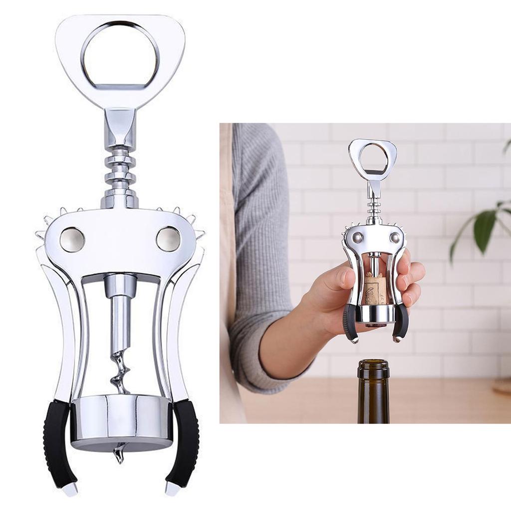 Durable Bottle Opener Reliable Alloy Wing Corkscrew Wine Bottle Opener Multifunctional Bottle Opener Restaurant Bar Tool