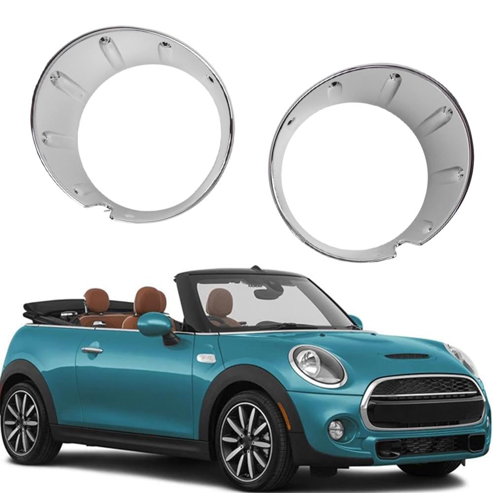 2 Stück Chrom/Schwarz Front-Nebelscheinwerferabdeckung Nebelscheinwerfer-Zierring Für Mini Cooper R56 R55 R57 51117248791 51117248792 Autozubehör