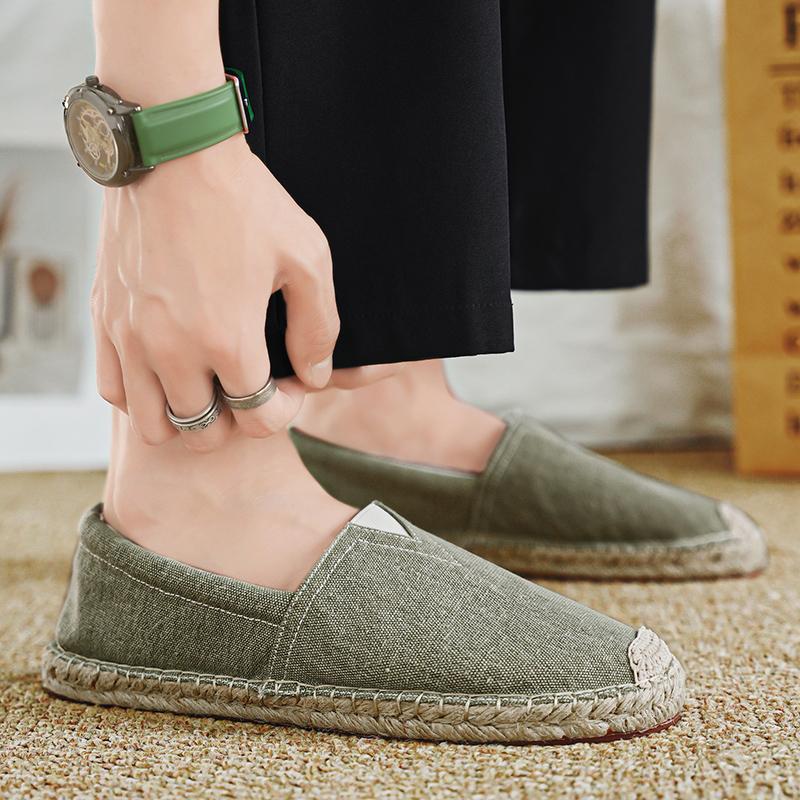 2026 Fashion Men's Fisherman Espadrilles Casual Slip-on Flats Comfortable Breathable Shoes with Durable Sole for Daily Walking