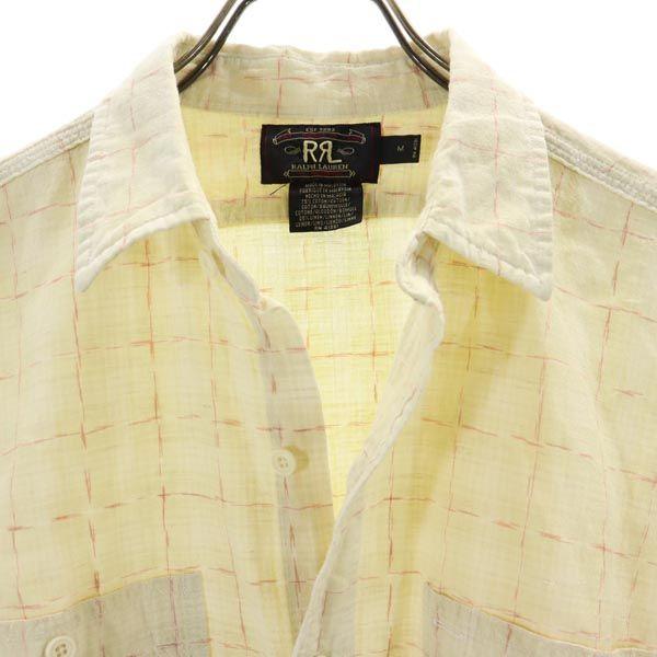 RRL Años 90 Rojo 3 Estrellas Etiqueta Inicial Peto asa Camisa manga corta Hombre Usado