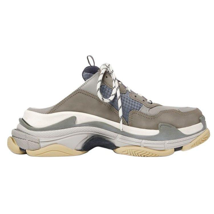Balenciaga Triple S Mesh Low Top Chunky Sneakers Men's Gray Blue 755687W3SM11259