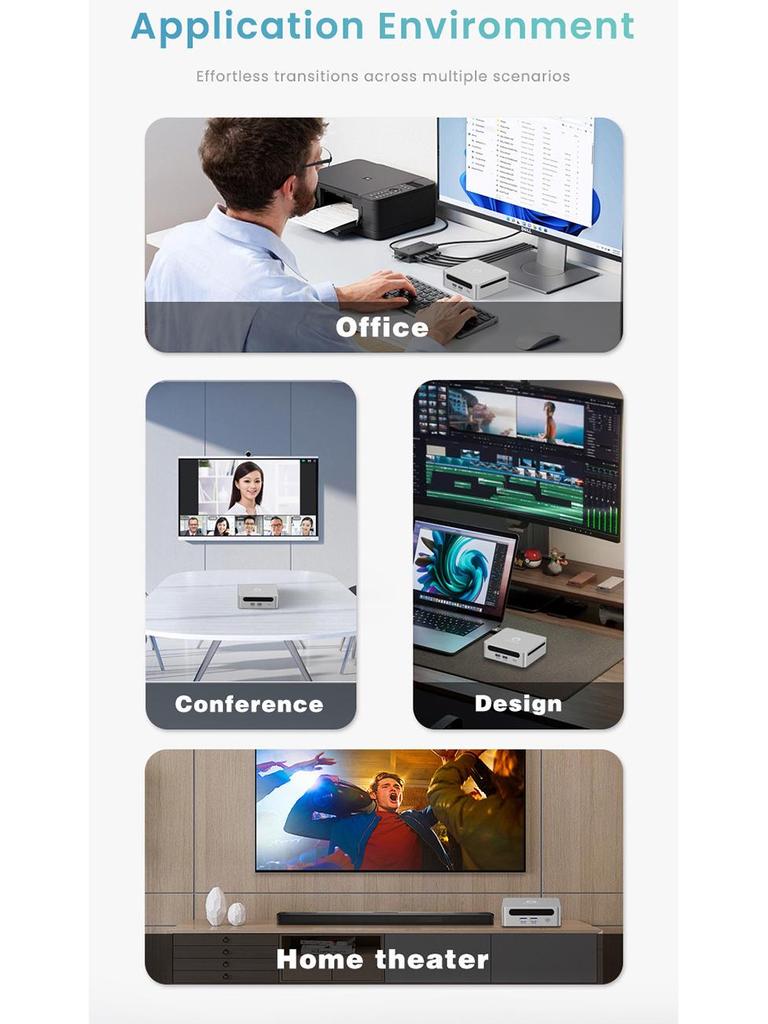 Mini PC R5-4500U Silent Low-Power All-in-One Gaming & Office Computer