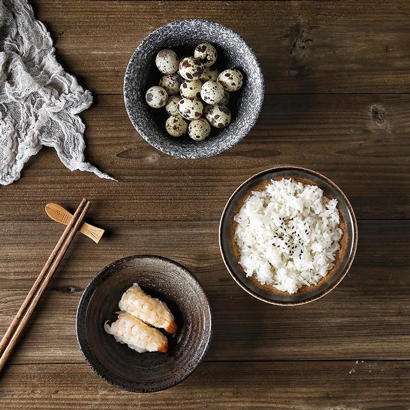 5,5" Japanische Lack-Keramikschale - Kleine Suppen-/Reisschale für kreatives Essen