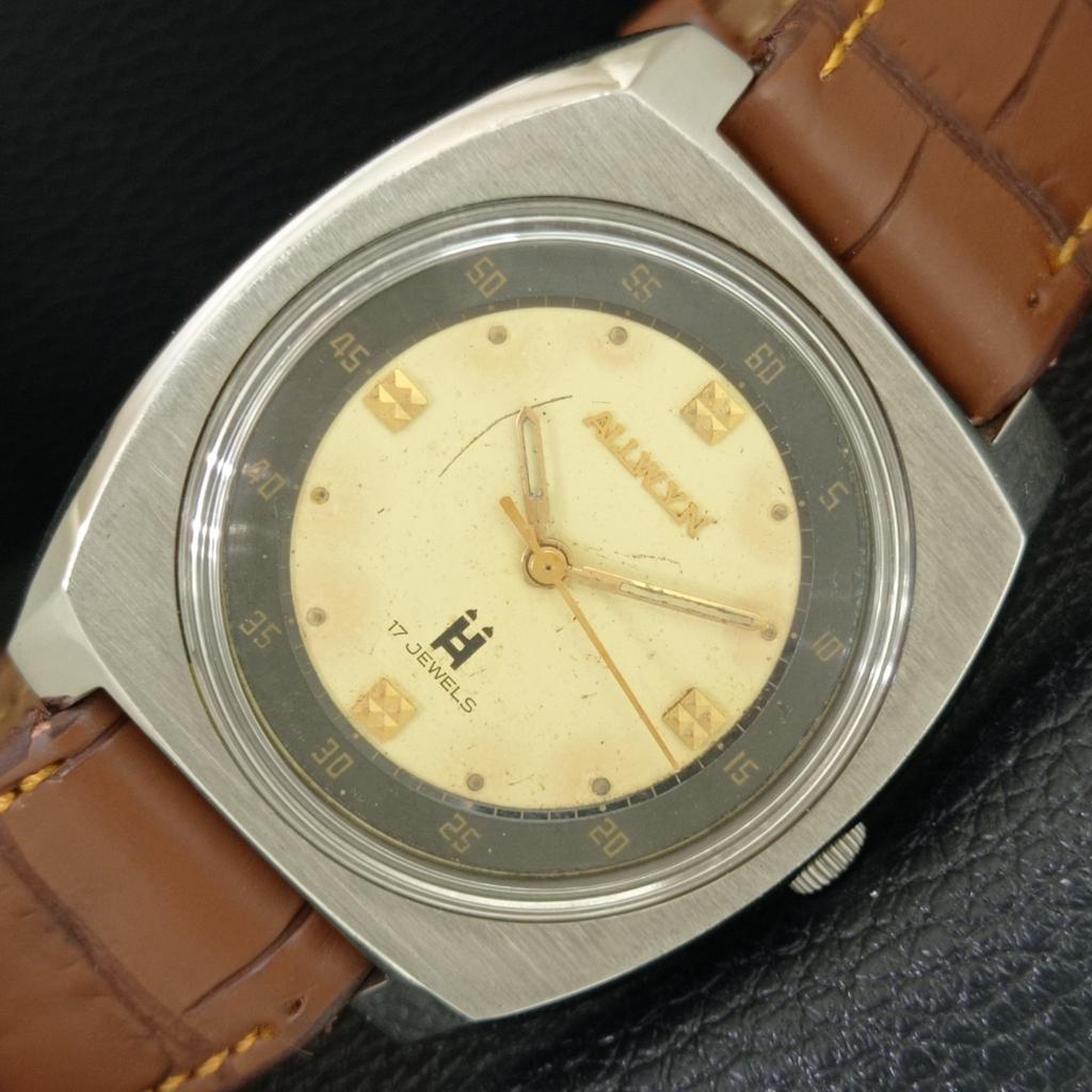 

VINTAGE ALLWYN 6300A HAND-WINDING INDIA MENS ORIGINAL DIAL WATCH a706091-1