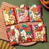 6 pieces Traditional Red Pockets Cartoon Lucky Money Bag New Year Lucky Packets  Wedding Celebration