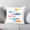 Joyful Underwater Fish Square Pillowcase Polyester Linen Velvet Creative Zip Decorative Throw Pillow Case Room Cushion Cover