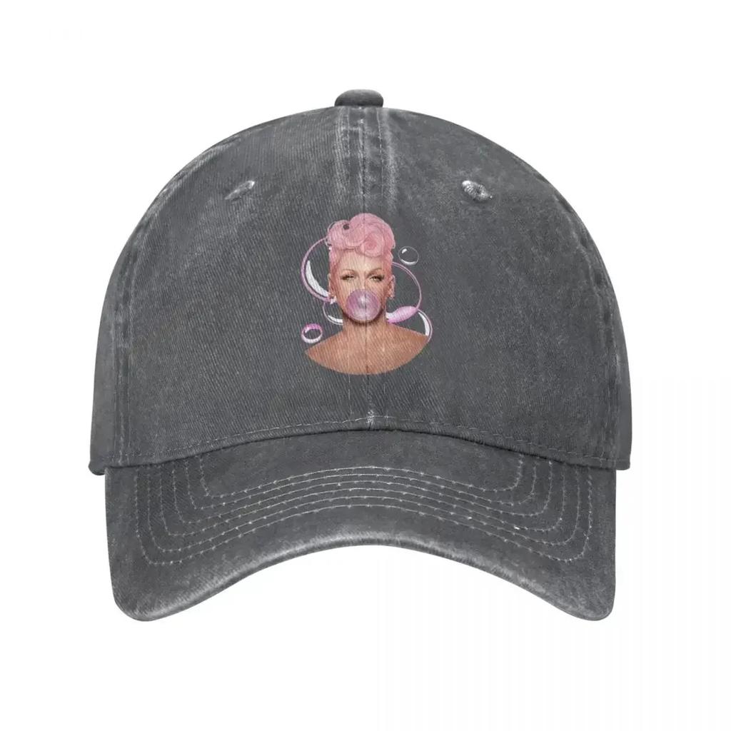 Pink Pnk Cool Singer Baseball Caps Outfit Retro Distressed Denim Country Music Dad Hat for Unisex Women Outdoor All Seasons Travel