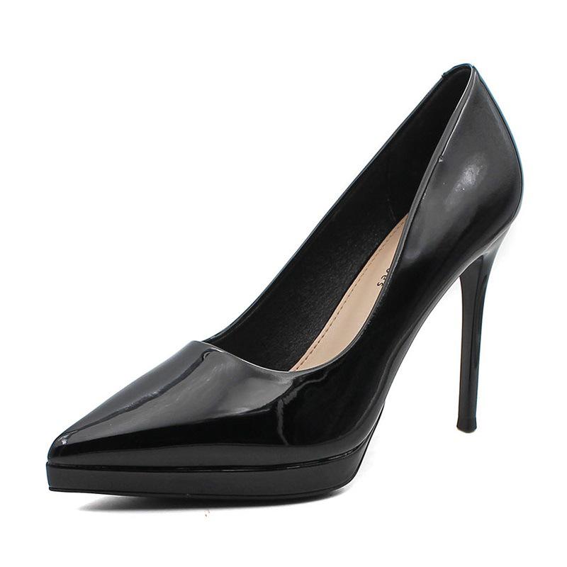 Korean Style Patent Leather Stiletto Heels - Sexy, Pointed Toe, Women's Fairy Style Shoes