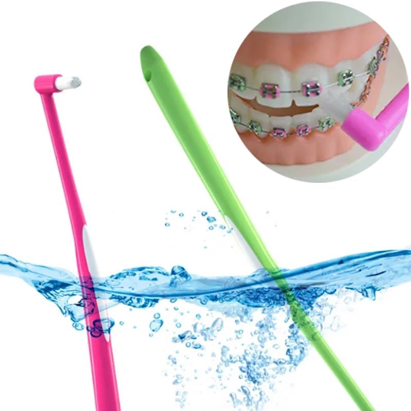 1Pcs Orthodontic Interdental Brush Single-Beam Soft Teeth Cleaning Toothbrush Oral Care Tool Small Head Soft Hair Implant Adult