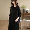 DIMANAF 2026 Plus Size Autumn Women T-Shirts Tunic Shirt Oversize Loose Casual Lady Tops Cotton Tees Solid