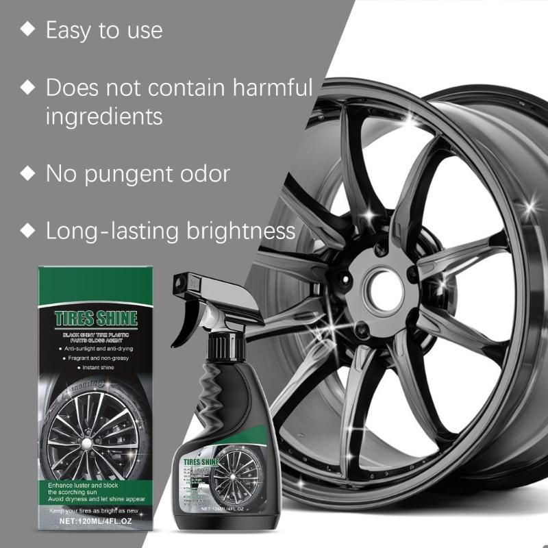 120ml Car Coating Black Wet Look Tire Polisher Shine Dressing Tire Dressing Sprayer Polishing Brightener