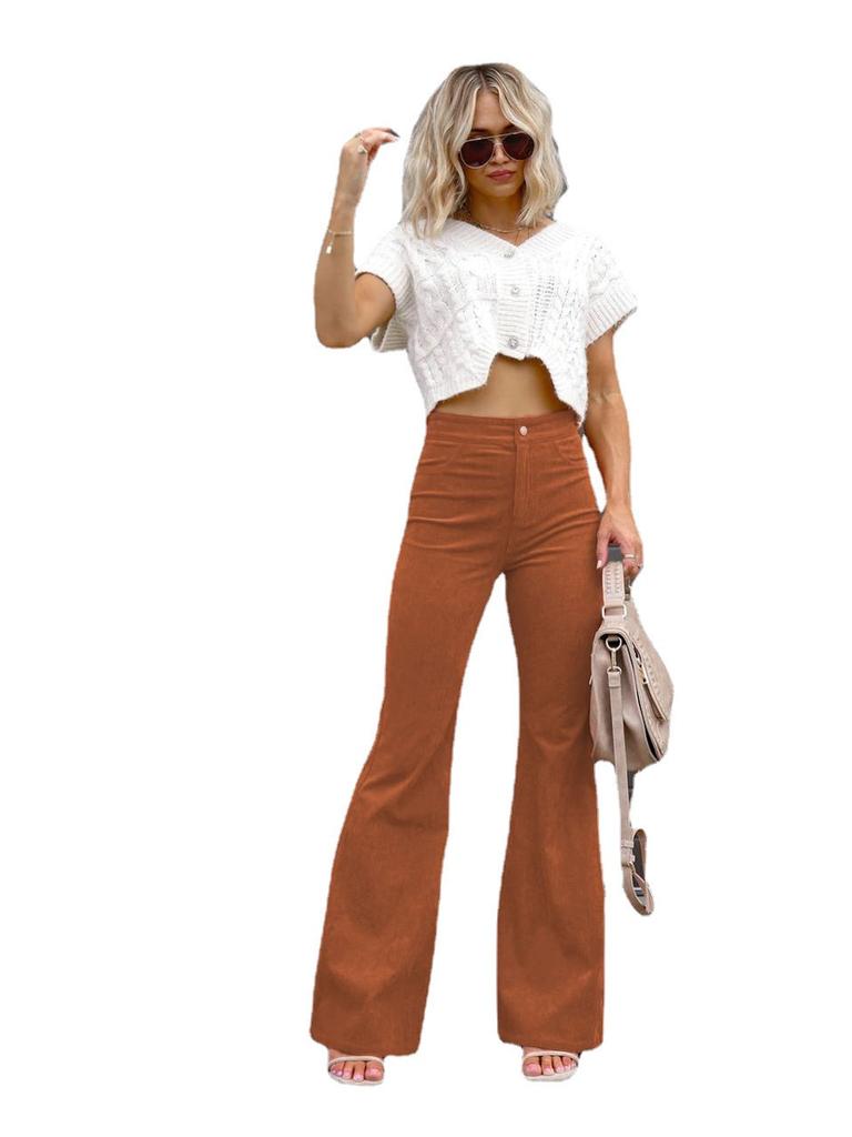 Winter New Solid Velvet Casual Fashion Personality Women's Pants Trendy Brand Casual