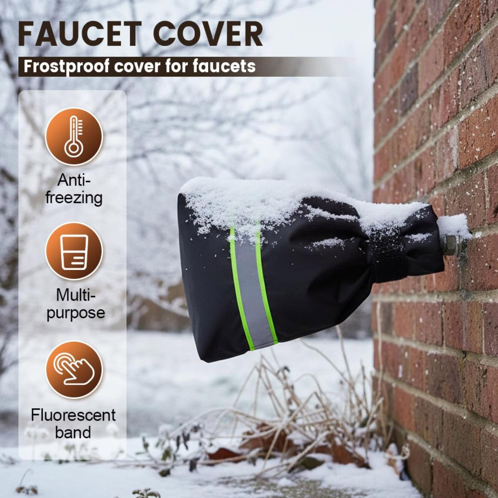 

Winter Faucet Antifreeze Cover, Outdoor Reflective Faucet Protective Cover One Size чёрный