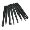 8PCS Flat Tip Anti-static Tweezer 11-12CM Black Flat Tip Plastic Antistatic Tweezers