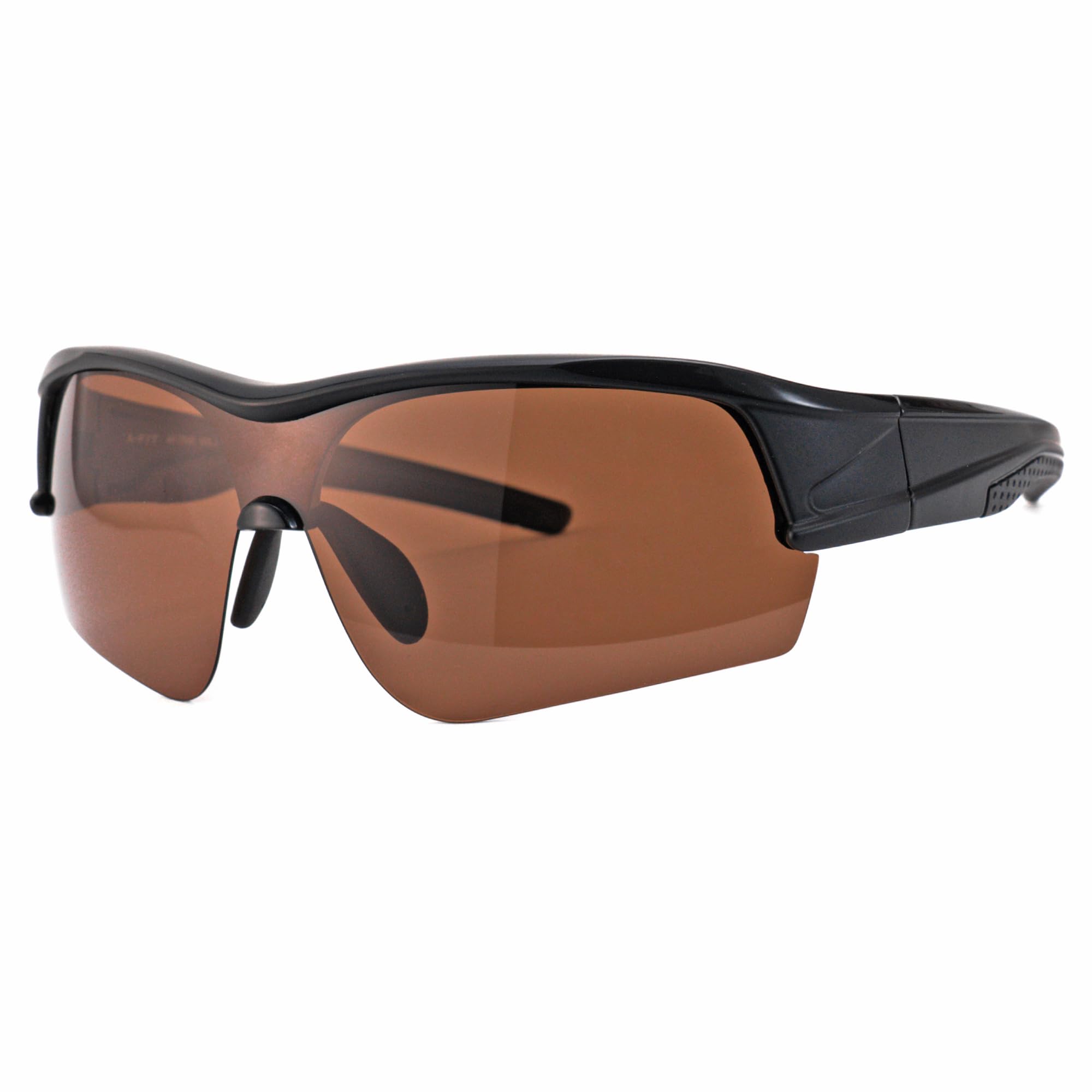 

Polarized Sunglasses for UV Protection Black Matte Brown [Afit] Men s Sports, Golf, Running, Baseball, AF-7006PBR-C1 (Polarized Lenses)
