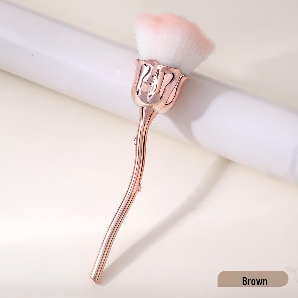 Rose Nail Art Dusting Brush with Soft Bristles - Multiple Colors Available