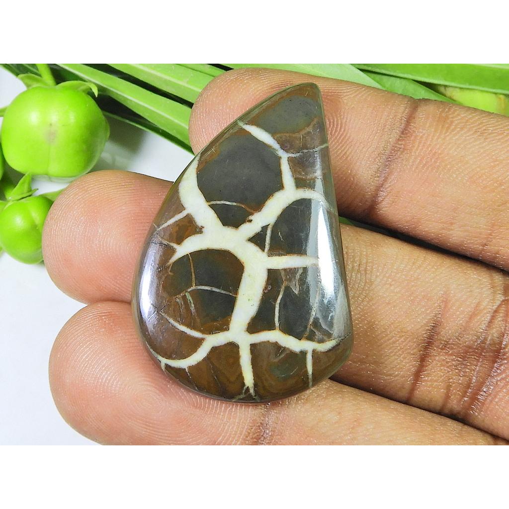 AAA Natural Septarian Jewelry Making Fancy Black Crytsal Gemstone 25X37X05MM SK-865