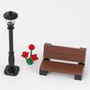 MOOXI City MOC Bausteinteile Hausmöbel Kompatible Actionfigur DIY Kinderspielzeug Parkbank Straßenlampe Steine MOC0017