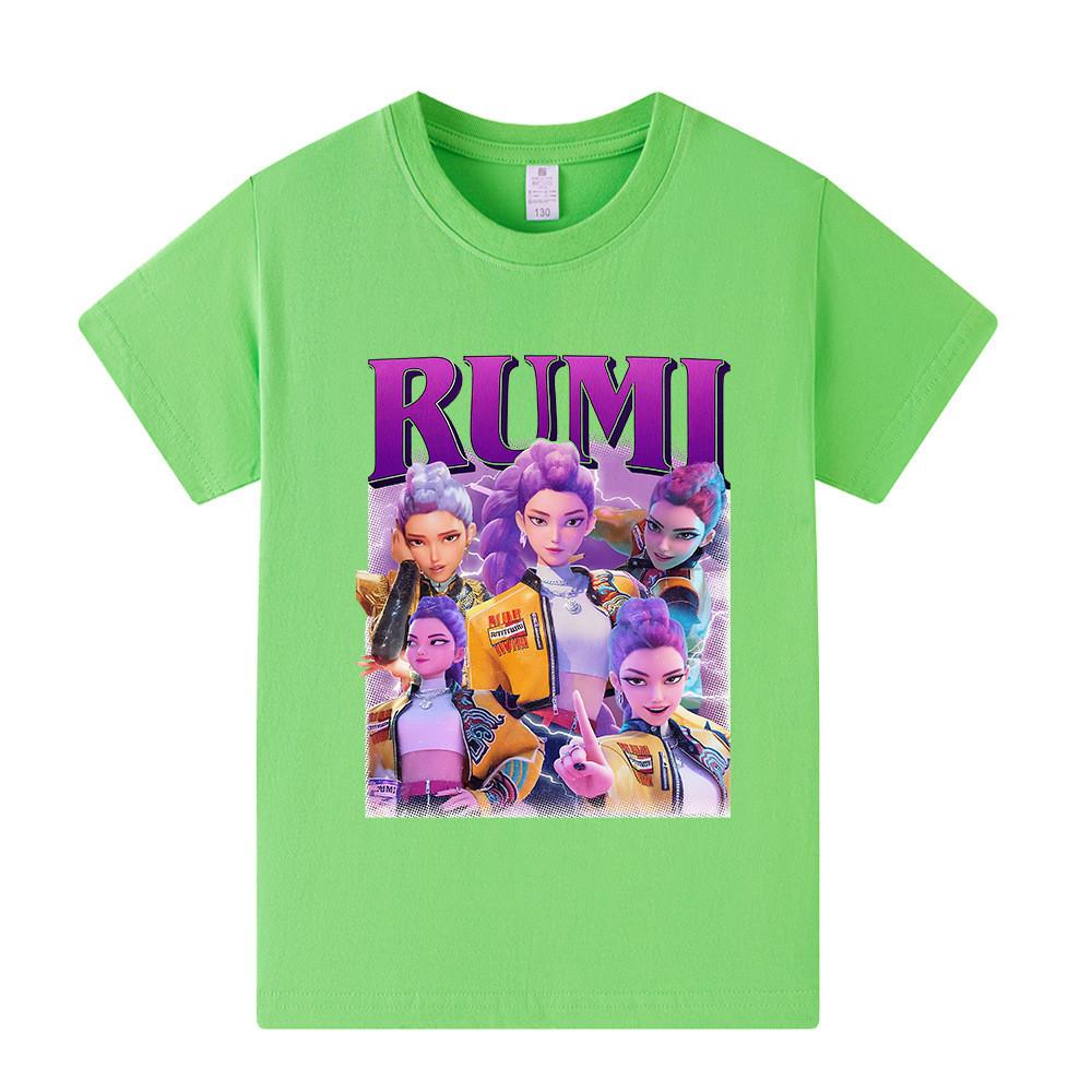 A1208 Kids Boys Girls Kpop Rumi Zoey Mira Print Short Sleeves T-shirt