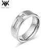 Diamond Cross Titanium Steel Ring Engraved with AAA Zircon Index Finger Ring Personalized Light Luxury Hand Jewelry