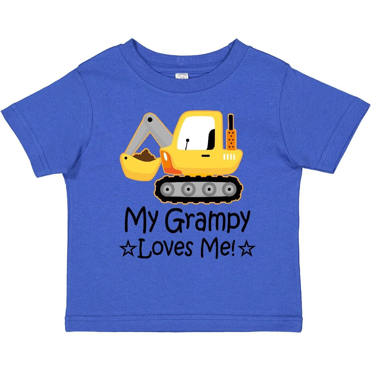 Inktastic Grampy Loves Me Grandson Truck Toddler T-Shirt Boys From Outfit Child 120