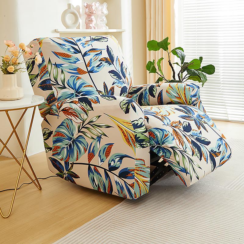 Recliner Chair Cover 4-Pieces, Stretch Sofa Slipcover 1 Seater Sofa Covers for Living Room Furniture Covers with Elastic Bottom