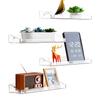 SHGO-Floating Shelves For Wall- Clear Acrylic 4-Pack With Adhesive For Bedroom,Vanity And Bathroom Storage Organizer