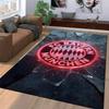 "FC Bayern München Logo Teppich mit Neon-Effekt Riss-Design" Geeignet für den Einsatz als Anti-Rutsch-Matte für Wohnzimmer Schlafzimmer Sofas