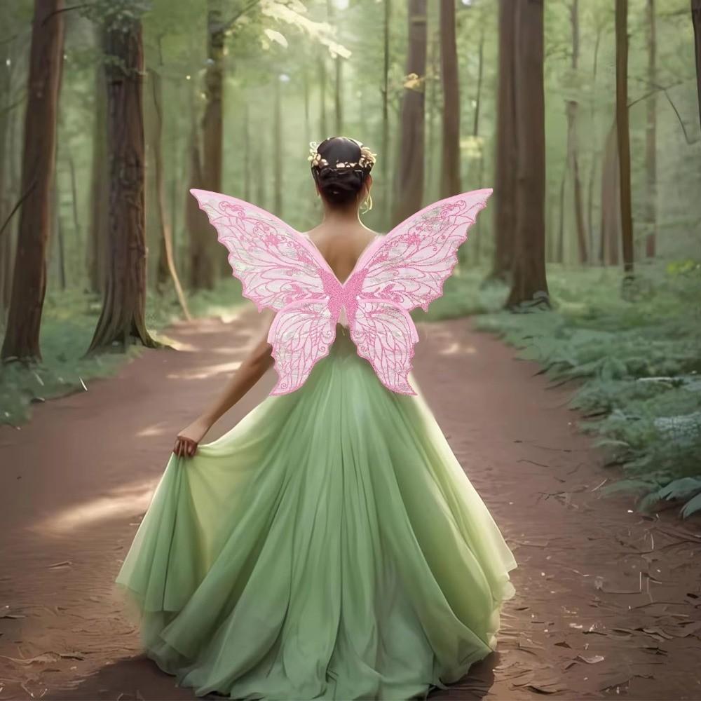 Funny Princess Angel Wing Fairy Wings Sparkling Organza Butterfly Wings Dress UP Elf Cosplay Wing for Women Girls