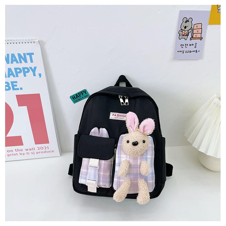 Adorable Cartoon Bear Rabbit Kids Backpack Ideal For Preschool Boys Girls Ages 3-6 Breathable And Durable Nylon