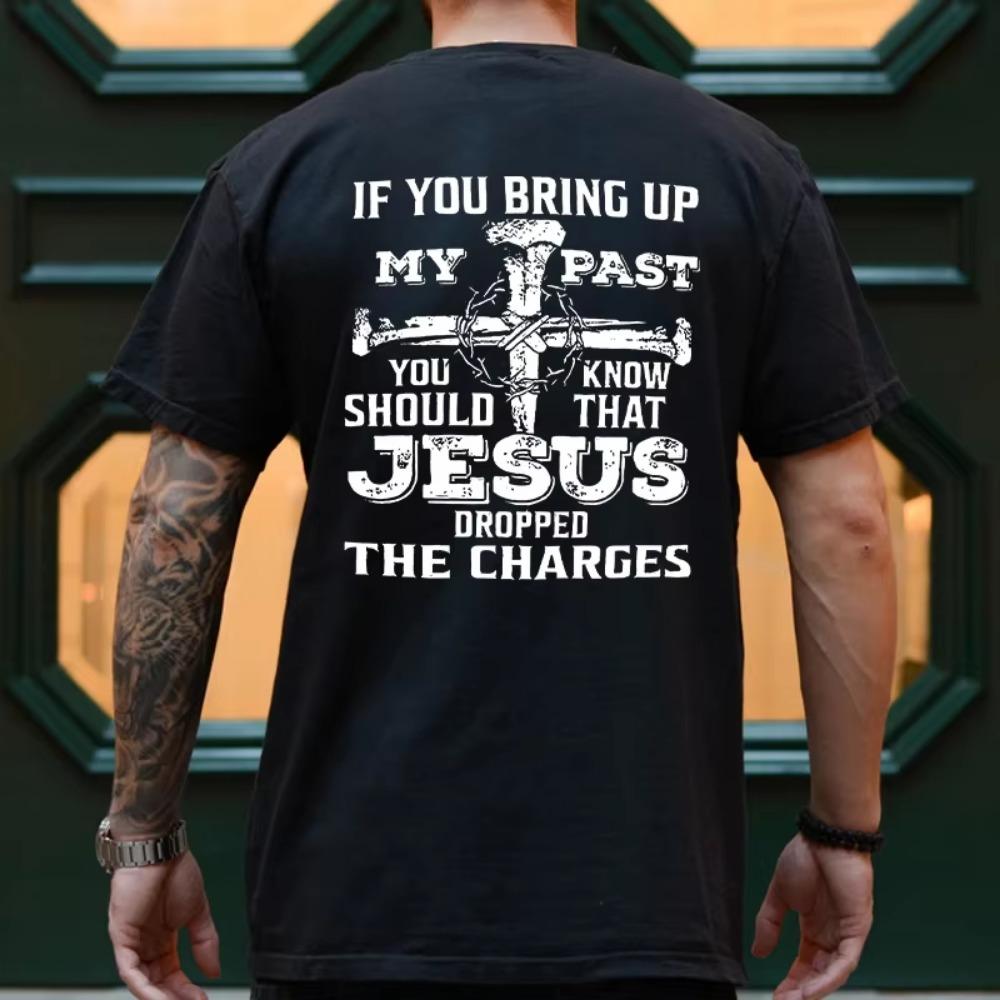 Men Tee Shirt Jesus Christ Back Printing T-Shirt Fashion Graphic Tops Gift for Jesus Streetwear Oversized Y2k Clothing