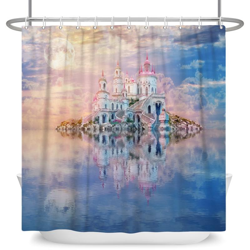 Enchanted Forest Shower Curtain Cartoon Magic Tale Mushroom Wonderland Gothic Shower Curtain Waterproof Bath Decor With Hooks