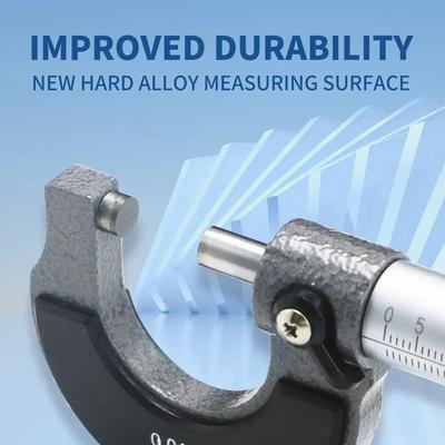 Präzises Messmikrometer, 0–25 mm, 0,01 mm, metrisches Messschieber-Mikrometer-Werkzeug für die Außenmessung