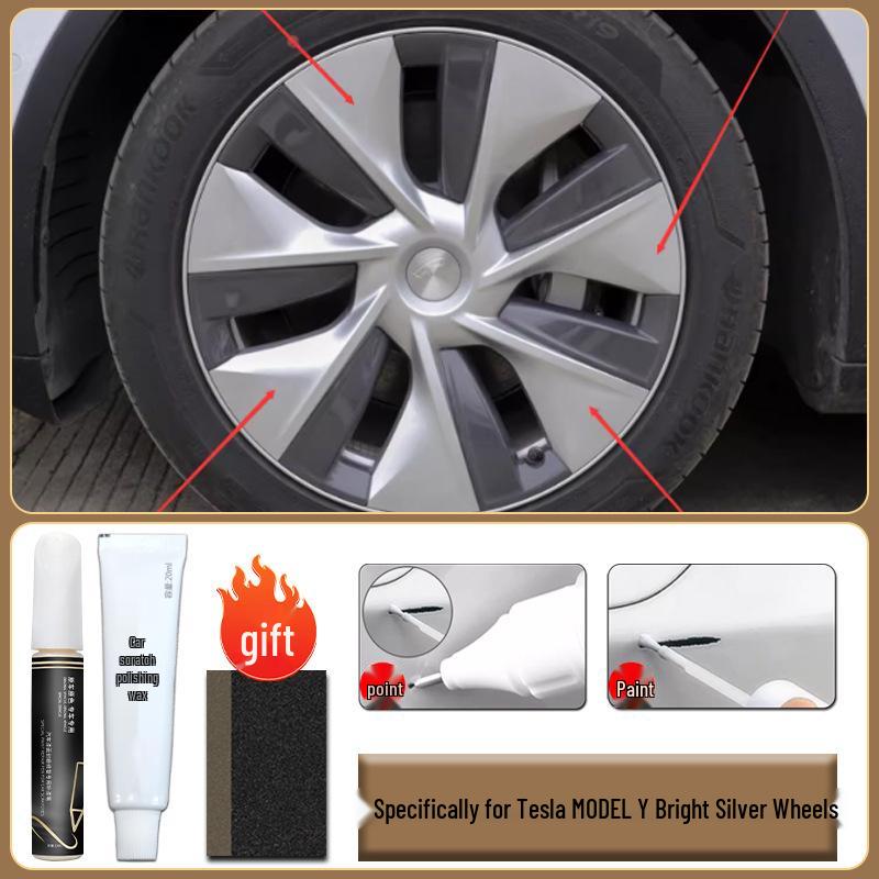 Pintura de retoque para arañazos en llantas Tesla Model Y, Accesorios de 19" y 20"