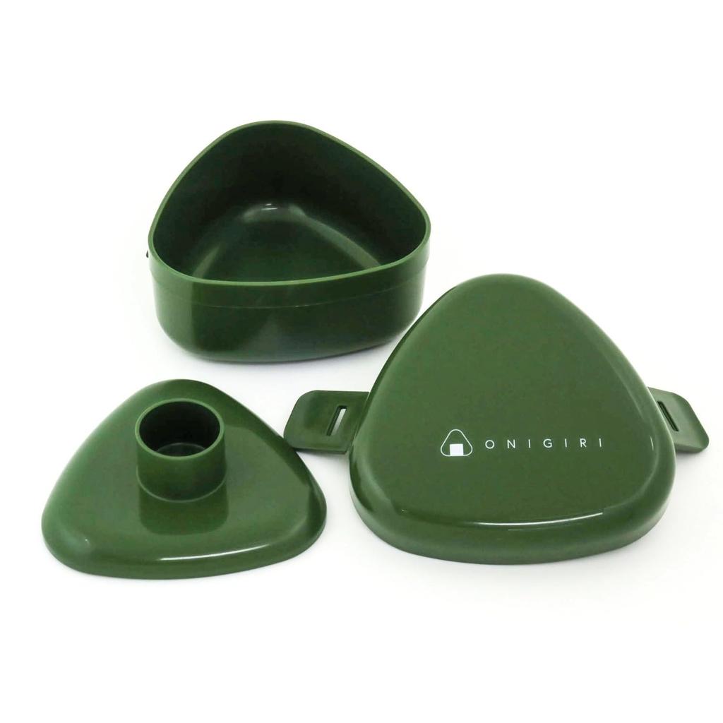 OSK Rice Ball Making Bento Made in Includes Press Microwave PB No-Hand Case, Antibacterial, Box, 290ml, Khaki, Japan, Mold, Safe, LS-20