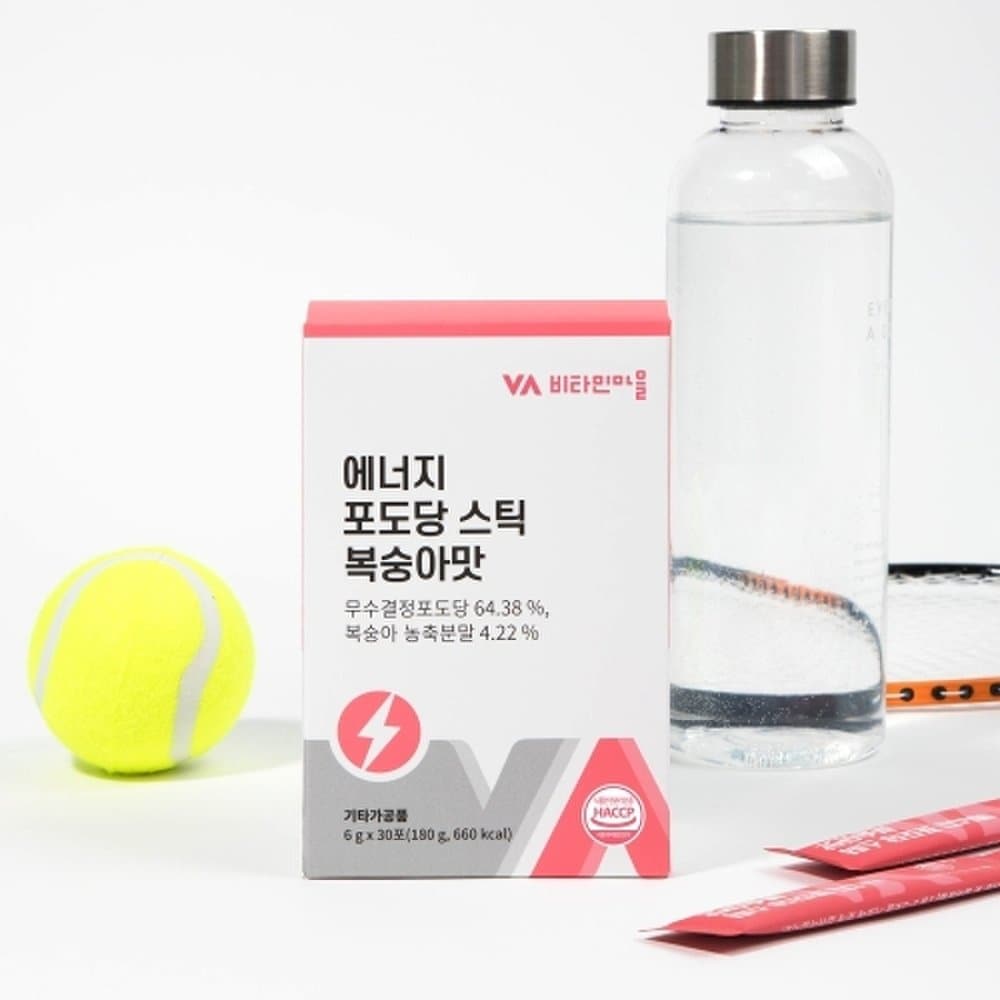 Vitaminvillage Energy Glucose Stick Peach Flavor Energy Drink 1 Box 30 Packs 1 Month Supply