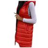 Womens Ladies Warm Plus Size Solid Color Hooded Single Breasted Medium Length Cotton Jacket Waistcoat Slim Cardigan Coat