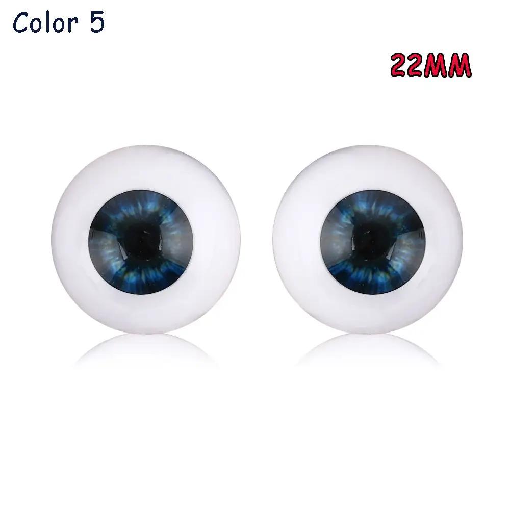 1pair 20mm 22mm 24mm Realistic Half Round Craft Accessories Acrylic DIY Eyeballs Reborn Doll Eyes BJD Mini Easy Use Simulation