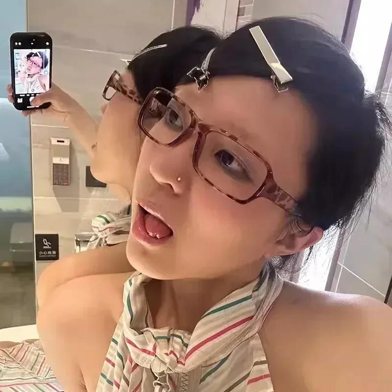 Japanese Korean Small Square Frame Glasses Women Retro Harajuku Eyeglasses Clear Reading Spectacle Blue Light Blocking Eyewears