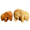 Tonra Elephant Parent and Child African Decorative Miniature Wooden Animal Figurine Gift Elephant Shelf Desk Entryway Welcome Object Soothing Feng Shu