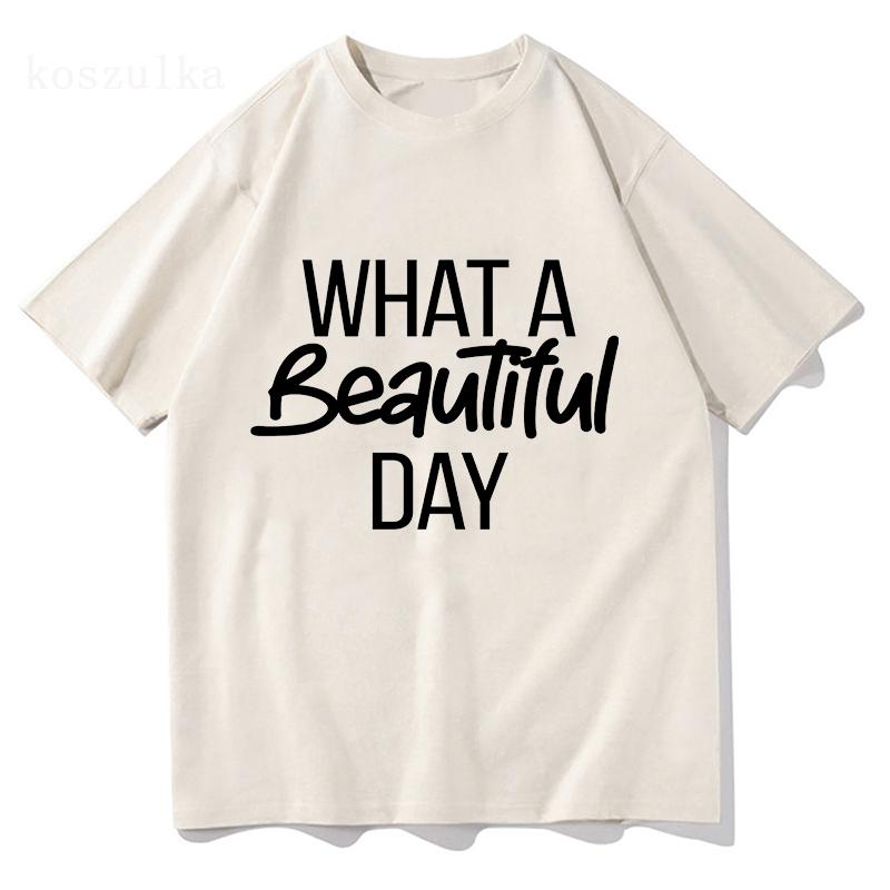 What A Beautiful Day T-shirt Lauren Spencer Smith Harajuku Graphic TShirt Unisex High Quality Aesthetic Vintage 100% Cotton Tees