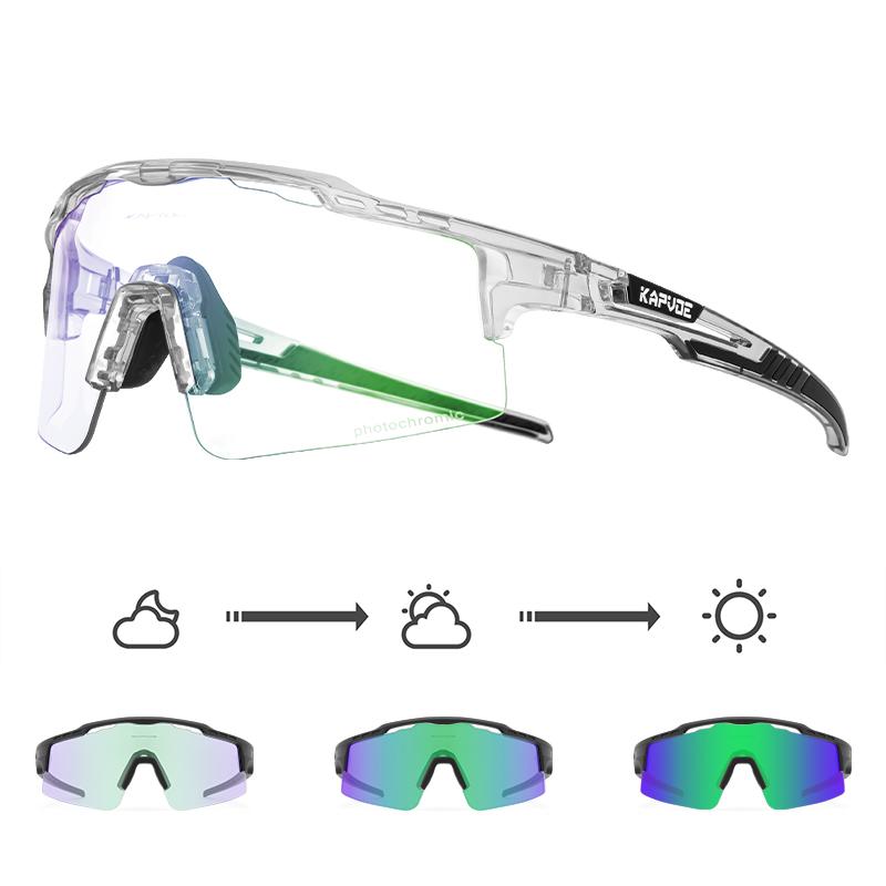Kapvoe Photochromic Cycling Glasses Sunglasses for Men Women Sport Speed Road Mtb Mountain Bike Bicycle Cycl Eyewear Goggle