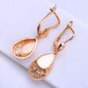 LSOOYH Clip Earrings Rose Gold Color Fashion Earring For Women Geometry Drop Earrings Jewelry